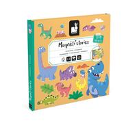 Janod - Magnéti'Stories Dinosaurs - 30-Magnet Educational Game - Children’s FSC Cardboard Toy - Develops Imagination & Fine Motor Skills - 3 Years +, J05450