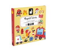 Janod Educational Game Magnéti'Stories Firefighters – 30 Magnets, FSC Cardboard, Age 3+ (J05453)
