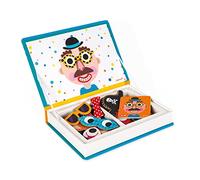 Janod Magneti'Book Magnetic Game Crazy Faces J02716 – 70 Magnets, Multicolor, Ages 3-8