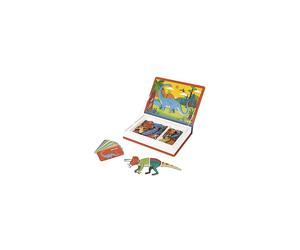 Janod - Magneti'Book Dinosaurs - 50-Part Educational Magnetic Game Teaches Fine Motor Skills and Imagination - Fsc Certified - Suitable for Ages 3 and
