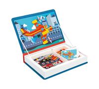 Janod - Magnéti'Book Firefighters - 60-Magnet Educational Game with 18 Model Cards - Children’s FSC Cardboard Toy - Develops Dexterity & Creativity - 3 years +