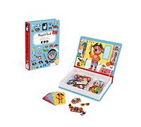 Janod - Magneti'Book for Boys - Magnetic Educational Game, 36 Pieces - Fine Motor Skills and Imagination Learning, Age 3+, Blue