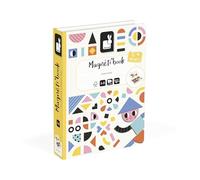 Janod, Magneti'Book Moduloform, Magnetic Game, 85 Magnets, Ages 3+ | 30 Model Cards, Create and Copy Pictures, Observation, Imagination and Hand-Eye Coordination, FSC Cardboard Book Box