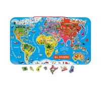 Janod Magnetic World Map Puzzle Spanish Version