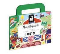 Janod, Magneti'Puzzles Farm, Children's Magnetic Puzzle, 24 Pieces | Portable Case with Side Pockets and Printed Model Background, FSC Cardboard, Ages 3+, Fine Motor Skills and Observation