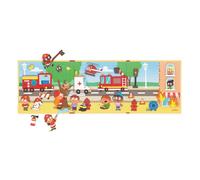 Janod - Magnéti'Stories Firefighters - 30-Magnet Educational Game - Children’s FSC Cardboard Toy - Develops Imagination & Dexterity - 3 Years +, J05453