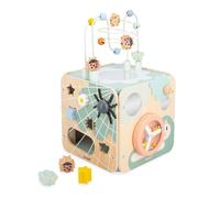 Janod - Sweet Cocoon Large Multi-Activity Cube - 11 Children’s Activities - Early-Learning Toy - Develops Fine Motor Skills - FSC Wood Toy - 18 Months +, J04060