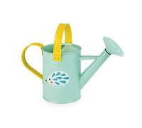 Janod - Happy Garden - Metal Watering Can for Children - Outdoor Gardening Game - For children from the Age of 3, J03191, Blue and Yellow
