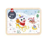 Janod - Wooden Puzzle 24 Pieces Children From 4 years - Model included + 5 Errors Game on the Board - Develops Concentration and Observation - FSC Product - J07127