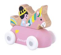 Janod - Mountain Valley wooden Princess Car - Cross Roads - Early-Learning Toy - Develops Motor Skills - 12 Months +, FSC Wood Toy, Multicolor