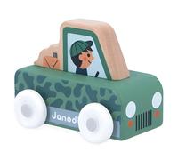 Janod - Mountain Valley wooden Safari Car - Cross Roads - Early-Learning Toy - Develops Motor Skills - 12 Months, FSC Wood Toy, Multicolor