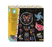 Janod - Multi-Activity Scratch Art Box - 8 Creations - Scratch Cards - Les Ateliers du Calme - Children’s Arts & Crafts Kit - Dexterity and Concentration - 7 Years + - J07993
