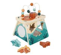 Janod Multi Volcano-5 Activities-Early-Learning Game-Fine Motor Skills-Childrens FSC Wood Dinosaur Toy-12 Months +, J05827, Multicolor