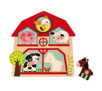 Janod J07079 Wooden Musical Puzzle, The Friends of The Farm