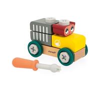 Janod - My First Construction Game - Bear DIY Car - 25 Elements - Pretend Play - Develops Dexterity & Creativity - 24 Months + - J06458