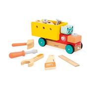 Janod - My First Construction Game - Pull-Along DIY Truck - 23 Accessories - Pretend Play - Fine Motor Skills & Creativity - 24 Months + - J06451