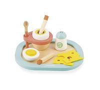 Janod - My First Egg Cup Set - Boiled Egg - Pretend Play Kitchen and Doll’s Tea Set Toy - 9 Pieces Included - FSC-Certified - Water-Based Paints - 3 Years + - J06625