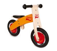Janod - My First Wooden Little Bikloon Balance Bike - Learning Balance and Autonomy - Orange and Red - from 2 Years Old, J03263