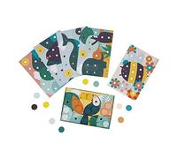Janod - My First Wooden Mosaics - Early-Learning Toy - 6 Punched Cards and 38 Wooden Pieces - Learning Colours and Motor Skills - Water-Based Paints - 2 Years + - J08277