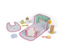 Janod - Nursery Bag - Wooden and Fabric Toy - Baby Changing Bag - Folding Baby Changing Table - 8 Accessories - with Bib, Diaper, Bottle - FSC Certified - from 2 Years Old, J06501, White