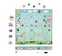 Janod Organisation Chart Magnetic Board - Cardboard, 97 Magnets, Week Learning - Age 3+ J05469