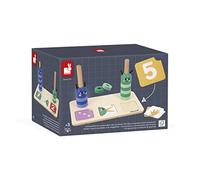 Janod - Pédagogie Range - Compose and Compare Numbers - 23 FSC Wood Accessories + 33 Cards - Children’s Educational Toy - 36 Months +, J05085