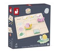 Janod - Pédagogie Range - Double-Entry Board - 18 FSC Wood Accessories + 57 Cards - Children’s Educational Toy - 4 Years +, J05086