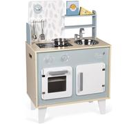 Janod - Plume Kitchen - Children's Wooden Cooker - with Oven, Stainless Steel S