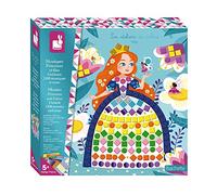 Janod - Princesses and Fairies Mosaics Set - Les Ateliers du Calme - Kid's Creative Leisure Kit - Teaches Fine Motor Skills and Concentration - Ages 5 and up - J07962