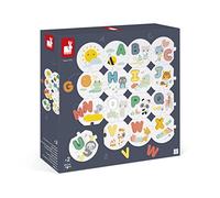 Janod - Pure My First Alphabet Puzzle - 28-Piece Puzzle + 26 Wooden Letters - Learn the Alphabet - Early-Learning Toy - 24 Months +, J08045