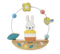 Janod Pure Rabbit Wooden Bead Maze Rocking Stacking Toy 3 In 1 Pastel 12 Months+