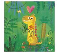 Janod - Puzzle Greeting Card - 25-piece Dino Puzzle Gift Card - 1 25-piece puzzle + 1 note + 1 envelope - Ideal for birthdays et greetings - Ages 3+