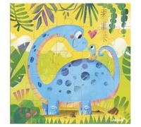 Janod - Puzzle Greeting Card - 25-piece Dinosaur Puzzle Gift Card + 1 card + 1 envelope - Ideal for birthday cards, greeting cards - Ages 3