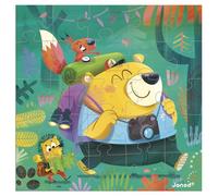 Janod - Puzzle Greeting Card - 25-piece Puzzle Gift Card Hiking + 1 note + 1 envelope - Ideal for birthdays and greetings - Ages 3+