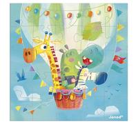 Janod - Puzzle Greeting Card - 25-piece Puzzle Gift Card Hot Air Balloon + 1 note + 1 envelope - Ideal for birthdays and greetings - Ages 3+