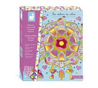 Janod - “Rainbow Mandala” Painting Set - Les Ateliers du Calme - Children’s Arts & Crafts Kit - 4 Pictures to Complete - Fine Motor Skills and Concentration - Ages 7 years + - J07992
