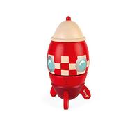 Janod - Rocket Wooden Music Box - Children's Room Decoration - From 18 months onwards - J04675, Real Red