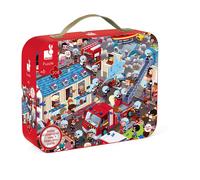 Janod Round Observation Puzzle Firemen 208 Pieces