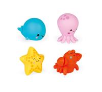 Janod Sea Creatures Squirters 4Pk - Plush Soft Toy