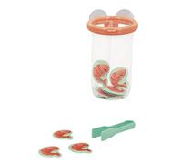 Janod - Shrimp Catcher - Babies’ Bath Toy - 12 Shrimp + 1 Tongs + 1 Suction Basket - Early-Learning Toy - 24 Months +, J04730, Salmon Pink / Turquoise