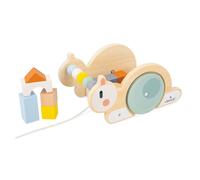 Janod Sweet Cocoon Snail Cube Trolley, 18 Months +, FSC Wood Toy, Multicolor, J04054