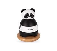 Janod - Solid Wood Panda Tumbler - Early-Learning Handling and Construction - Water-based paint - Suitable for children from the age of 1 - J08188