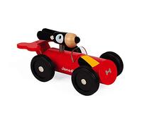 Janod - Spirit - Wooden Car Toy - Dan - Rubber wheels and Glossy Paint, J04490