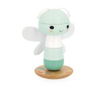 Janod - Stackable Wooden Culbuto Libélulle - Wooden Early Learning Toy - 5 Stacking Pieces with Felt Wings - Stacking Tower - Moving Base - Baby Toy From 1 year - J05144