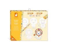 Janod - Step by Step Drawing - Learn to Draw - 20 Animal Models - Children's Drawing Kit - Learning to Draw and Concentrate - from 6 Years - J09155, White Black