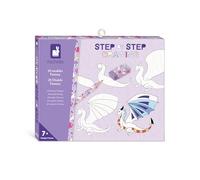 Janod - Step by Step Drawing - Learn to Draw - 20 Fantasy Models - Children's Drawing Kit - Learning to Draw and Concentrate - from Age 7 - J09153, White Black
