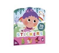 Janod - Sticker Book From 18 months - Magical Land Theme - 12 Pages to Decorate - 8 Pages of Repositionable Stickers - Creative Leisure for Children - Fine Motor Skills & Concentration Learning