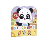 Janod - Sticker Book From 18 months - Theme: The Day - 12 Pages to Decorate - 8 Pages of Repositionable Stickers - Creative Leisure for Children - Learning Fine Motor Skills & Concentration