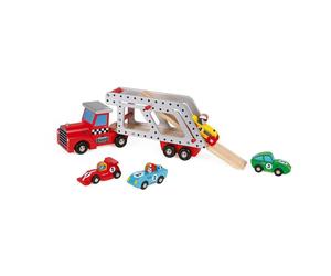 Janod Story 4 Cars Transporter Lorry