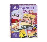 Janod - Sunset Lover - I Love Creativity - 5 Make-Your-Own Pictures - WaterCOLOR_NAME Paints & Stencils - Children’s Arts & Crafts Kit - Fine Motor Skills & Concentration - 8 Years +, J07737
